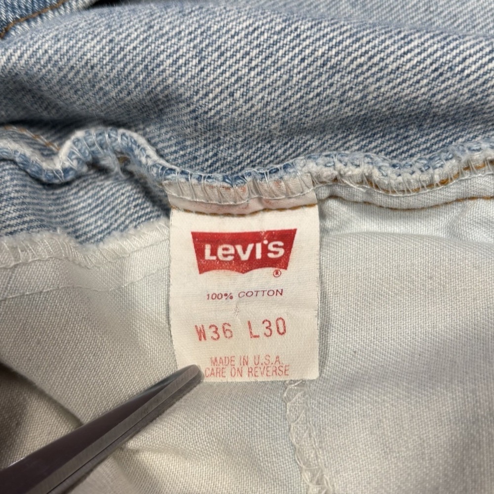 Vintage Levis 506 Jeans Mens 34x30 (Tag 36x30) Orange Tab Blue Denim Made In USA - Picture 13 of 16